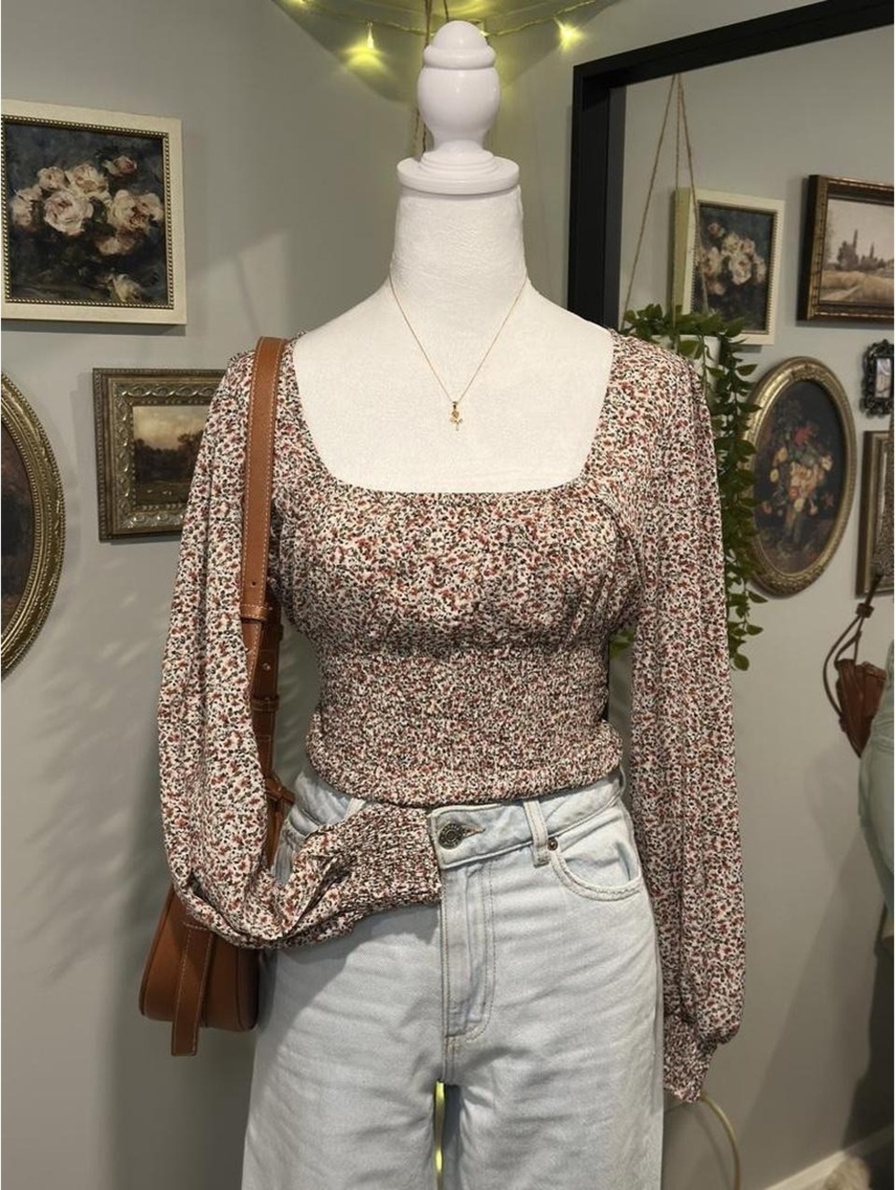 Princess Polly multicoloured floral long sleeve top